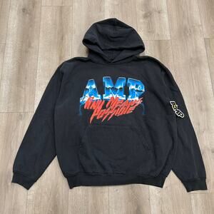 AMP Any Means Possible Heavyweight Black Hoodie Sweater size XXL 2XL B5